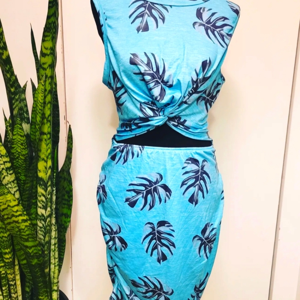 Crop top palm midi dress size xl - Picture 1 of 4
